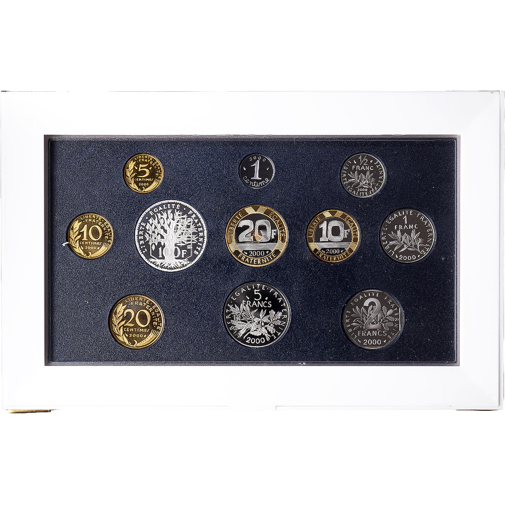 France, 1 c to 100 frs, 2000, MDP, Proof, MS(65-70)
