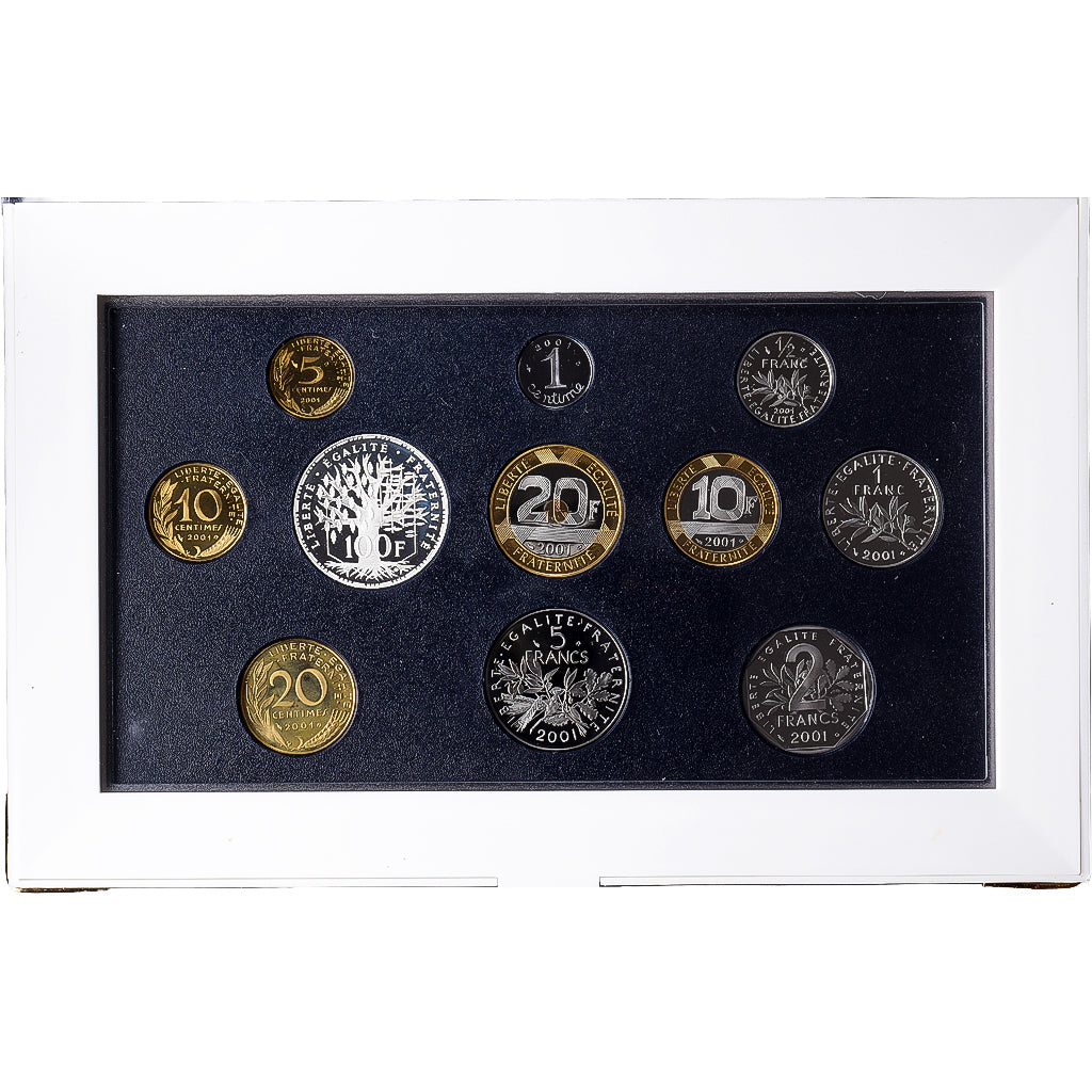 France, 1 c to 100 frs, 2001, MDP, Proof, MS(65-70)