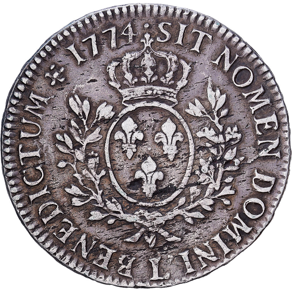France, Louis XV, Écu à la vieille tête, 1774, Bayonne, Silver, VF(20-25)