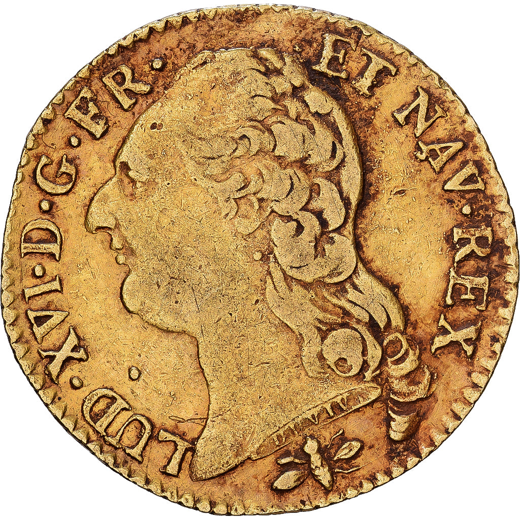 Francia, Louis XVI, Louis d'or à la tête nue, 1786, Lyon, Oro, BB, Gadoury:361