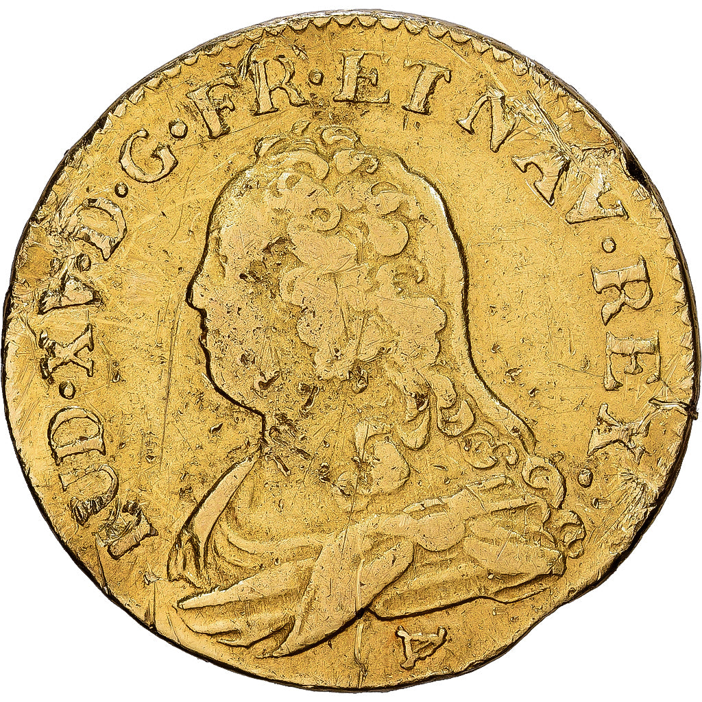 France, Louis XV, Louis d'or aux lunettes, 1728, Limoges, Or, TB+, Gadoury:340