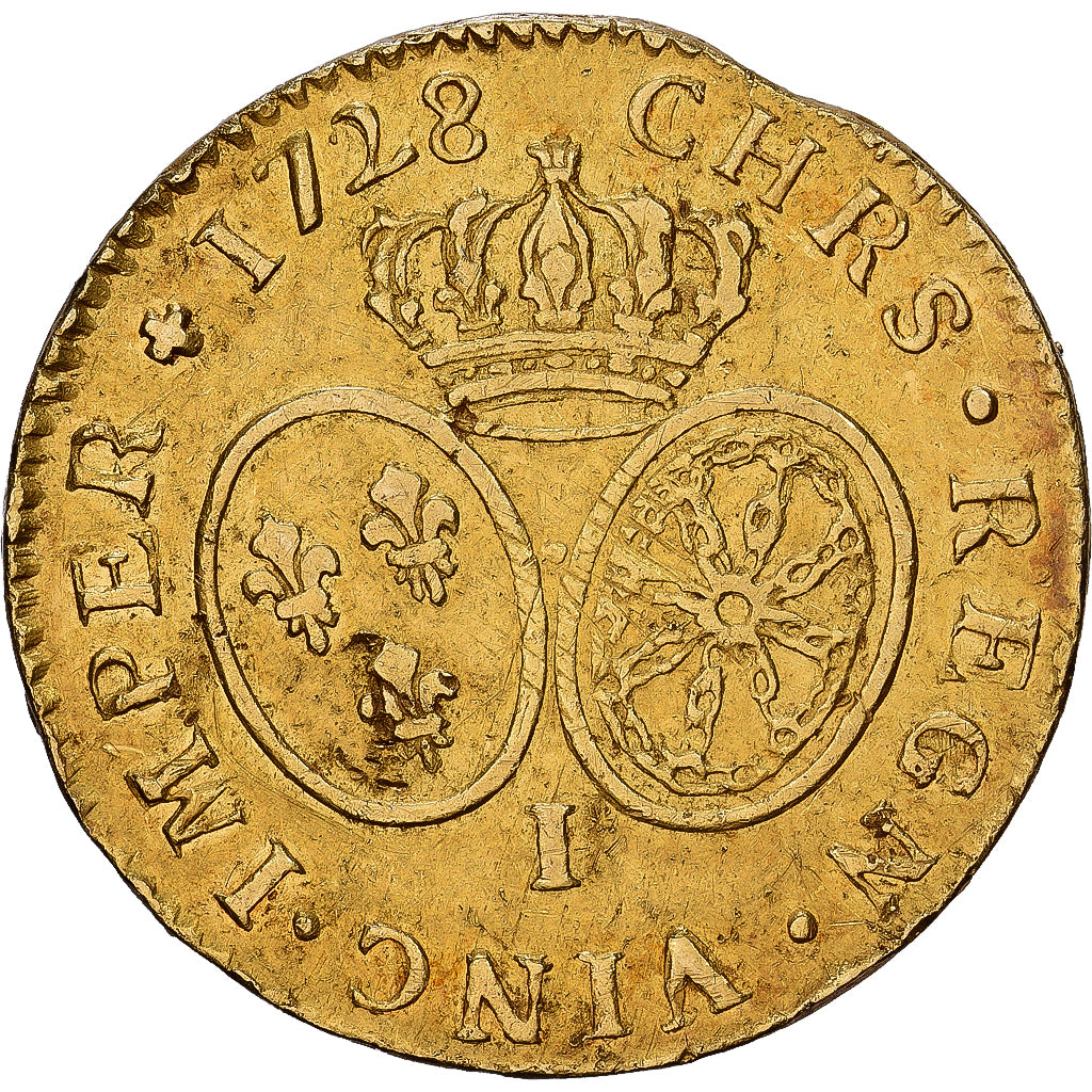 France, Louis XV, Louis d'or aux lunettes, 1728, Limoges, Or, TB+, Gadoury:340