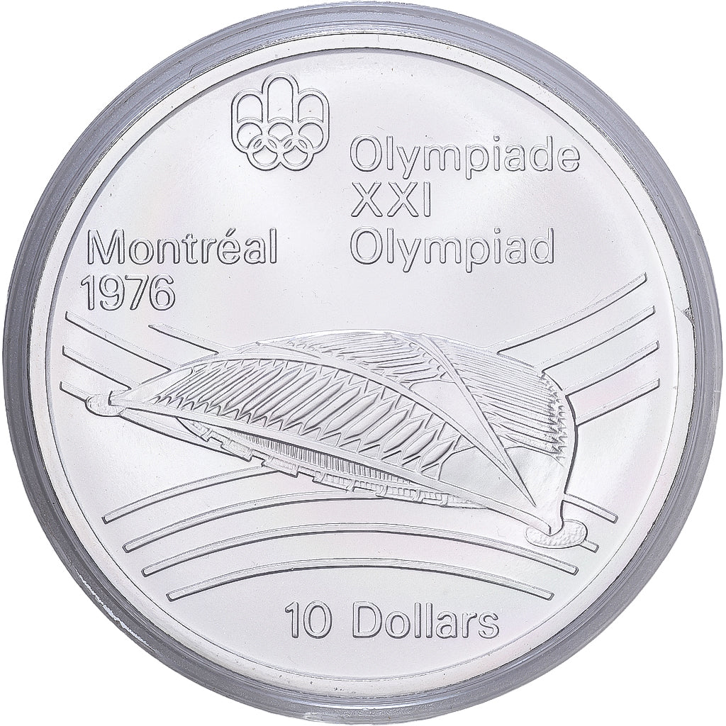 Kanada, 10 Dollars, 1976 Olympics - Olympic Velodrome, 1976, Royal Canadian