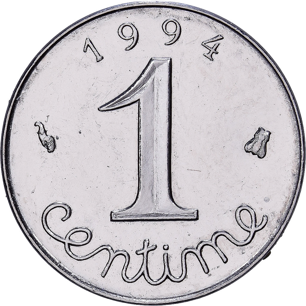 France, 1 Centime, Épi, 1994, MDP, Stainless Steel, MS(63), Gadoury:91