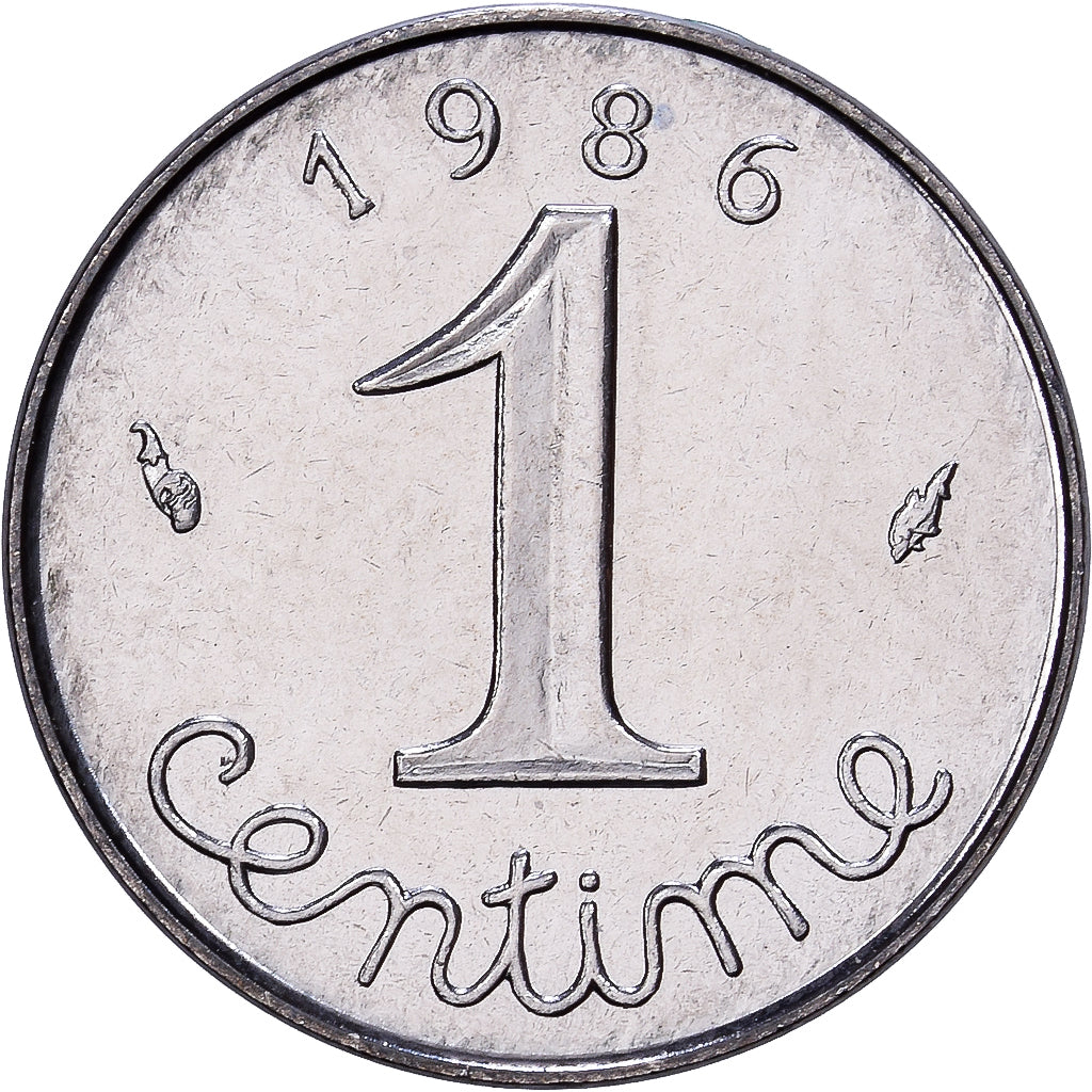 France, 1 Centime, Épi, 1986, MDP, série FDC, Stainless Steel, MS(65-70)