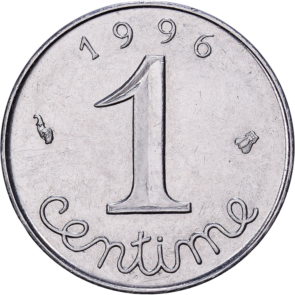 France, 1 Centime, Épi, 1996, MDP, Stainless Steel, MS(63), Gadoury:91