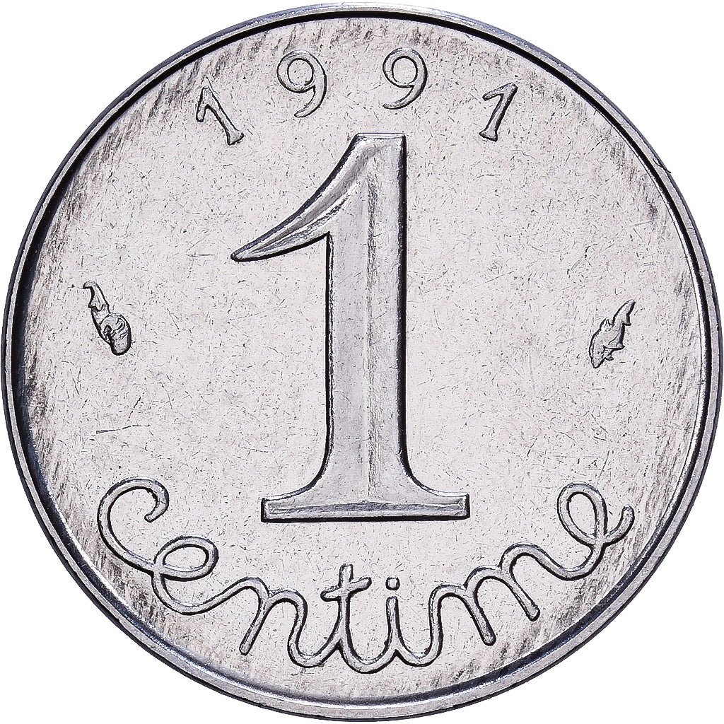 France, 1 Centime, Épi, 1991, MDP, Acier inoxydable, SPL, Gadoury:91