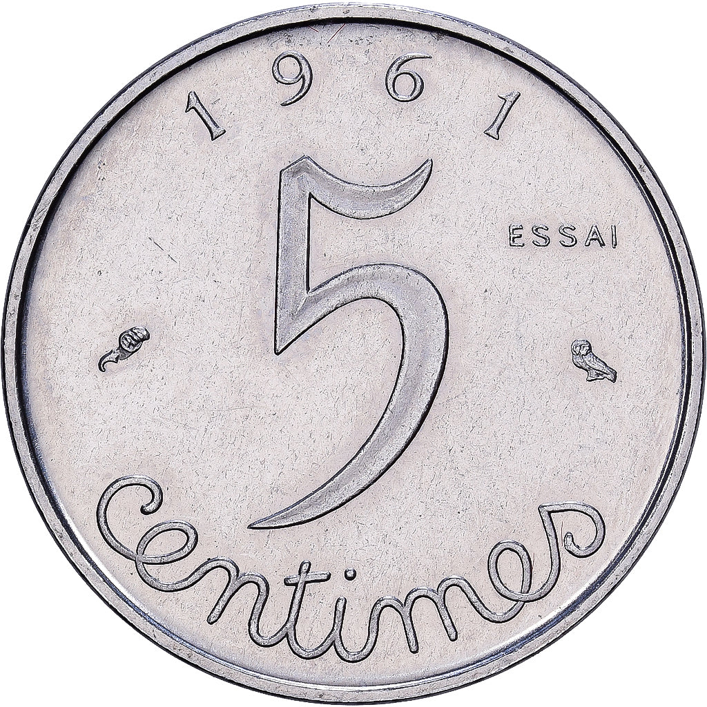 France, 5 Centimes, Épi, 1961, MDP, ESSAI, Stainless Steel, MS(65-70)