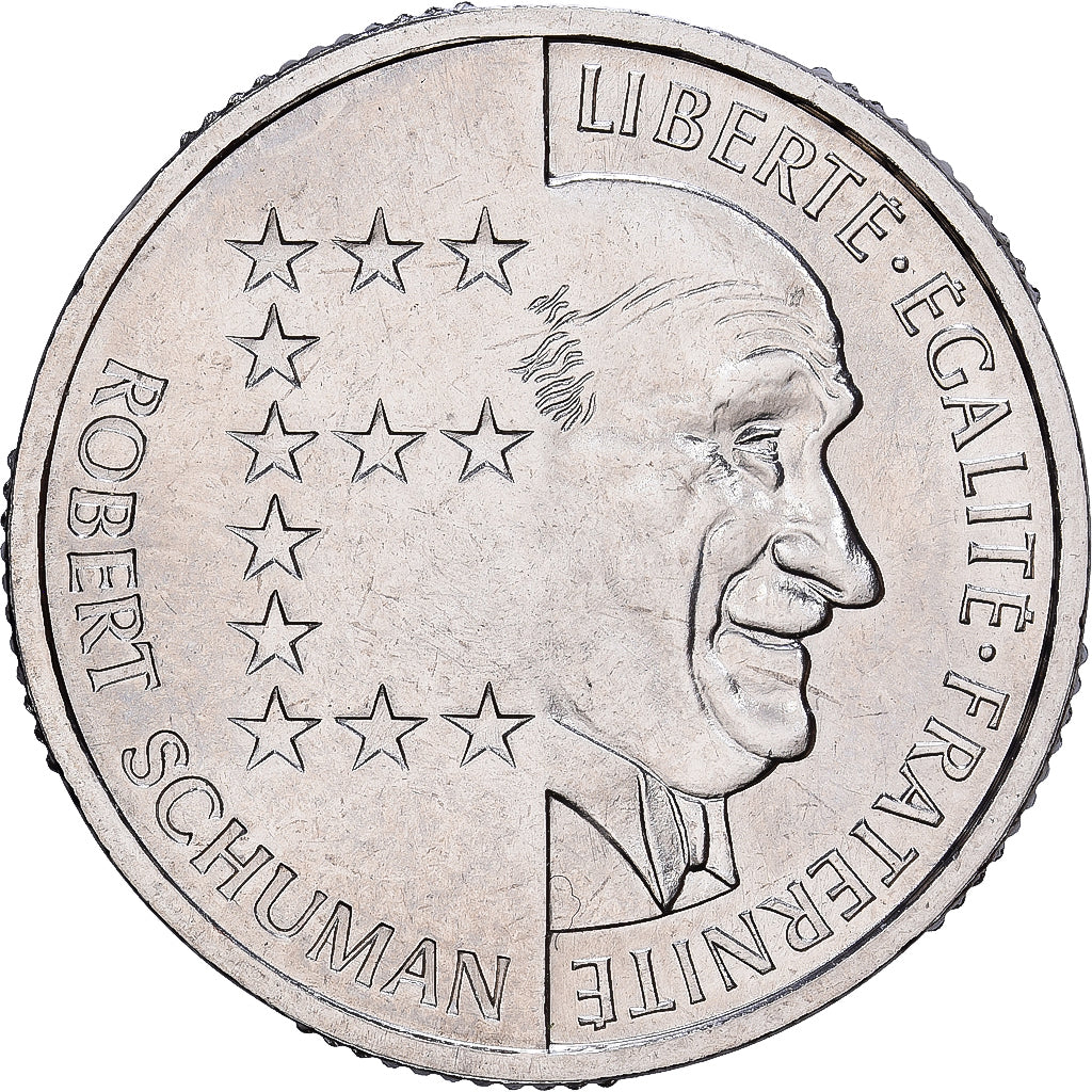 Francja, 10 Francs, Robert Schuman, 1986, MDP, Nikiel, MS(65-70), Gadoury:825