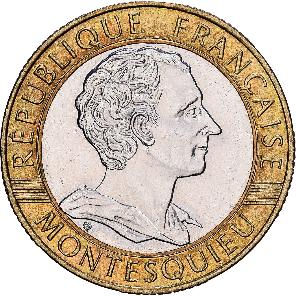 Francia, 10 Francs, Montesquieu, 1989, MDP, ESSAI, Bi-metallico, FDC
