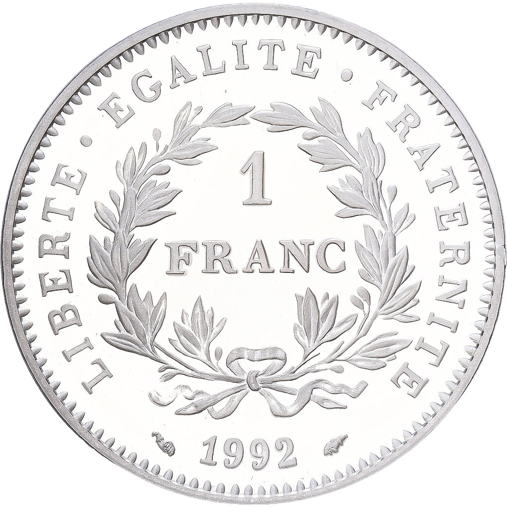 France, 1 Franc, 1992, MDP, Proof, Silver, MS(65-70), Gadoury:479