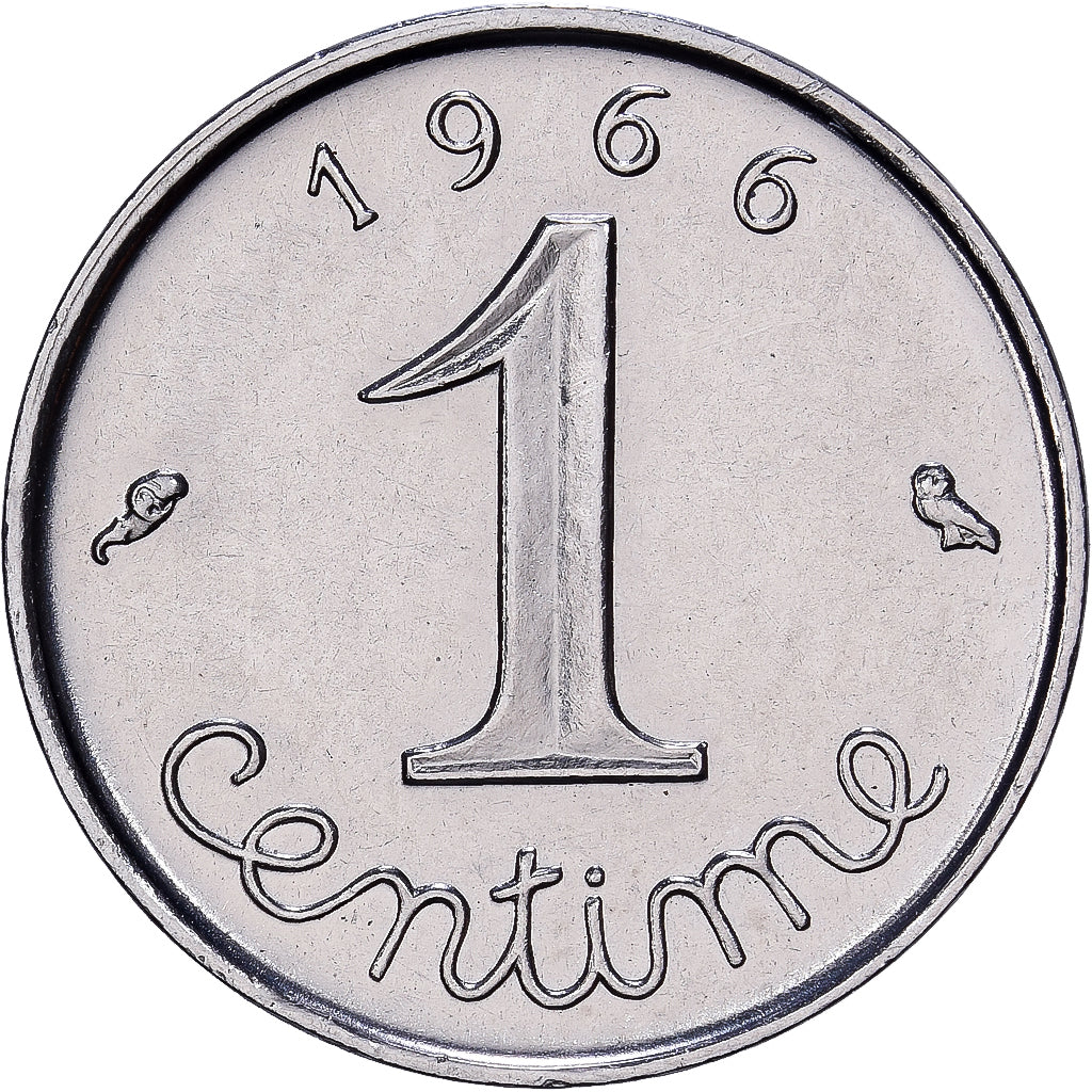 France, 1 Centime, Épi, 1966, MDP, Stainless Steel, MS(65-70), Gadoury:91