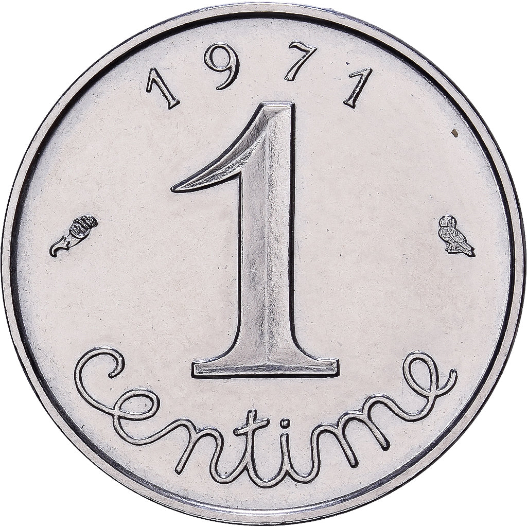 Francia, 1 Centime, Épi, 1971, MDP, Acero inoxidable, FDC, Gadoury:91