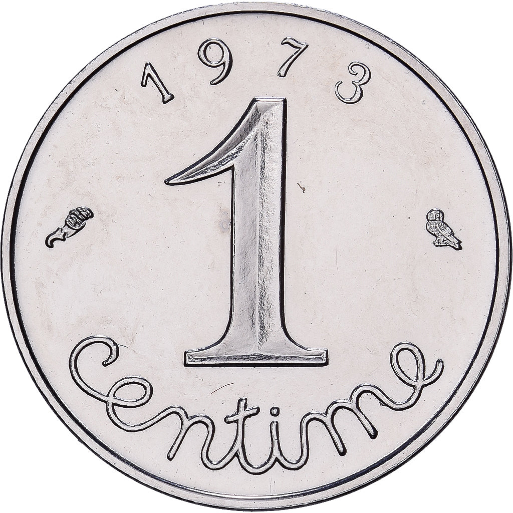 France, 1 Centime, Épi, 1973, MDP, Stainless Steel, MS(65-70), Gadoury:91