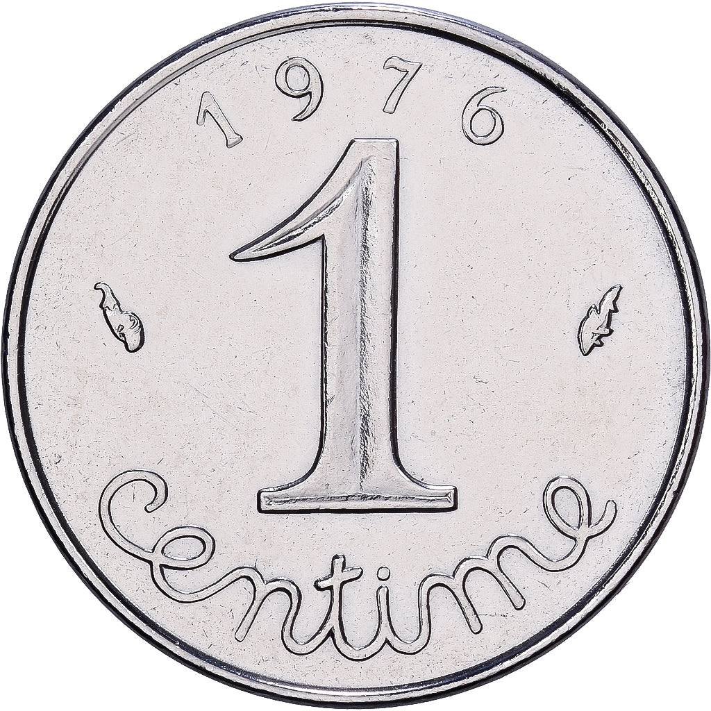 France, 1 Centime, Épi, 1976, MDP, Stainless Steel, MS(65-70), Gadoury:91