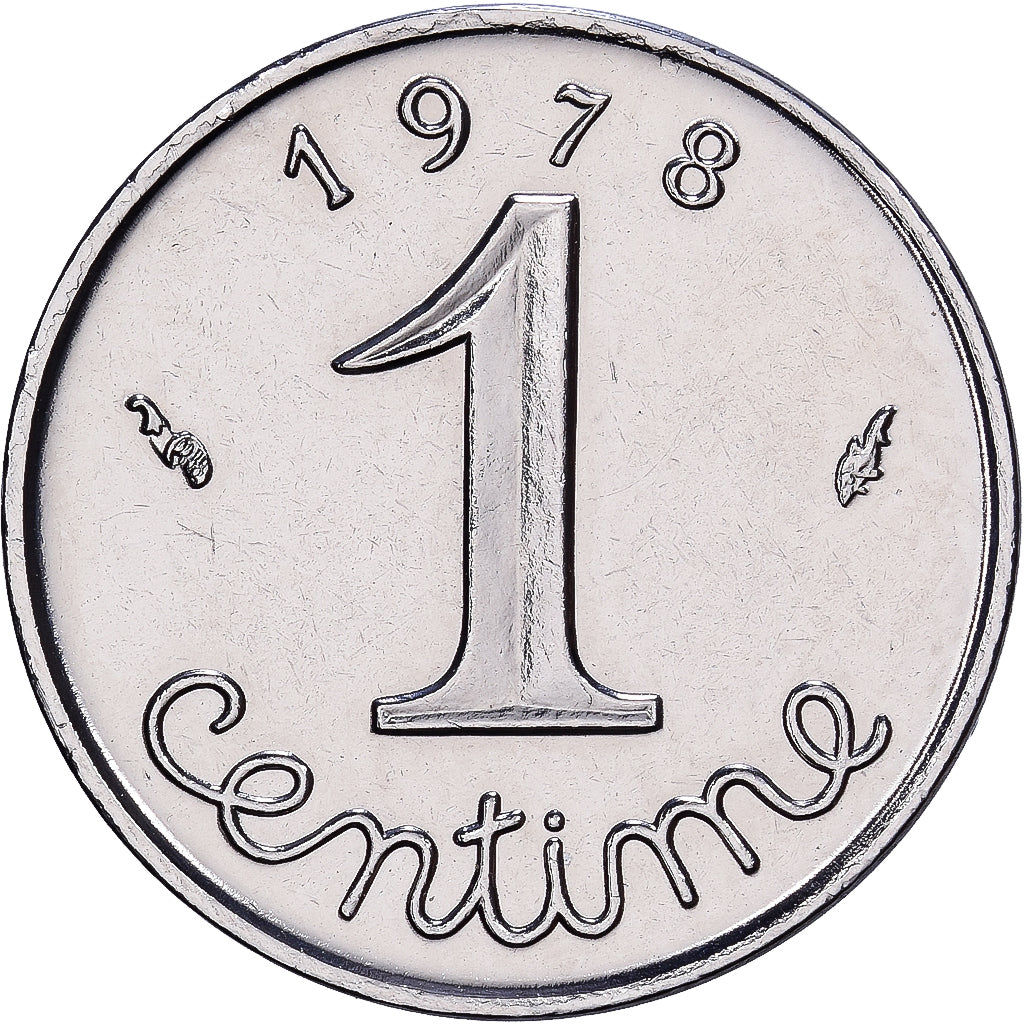 Francja, 1 Centime, Épi, 1978, MDP, Stal nierdzewna, MS(65-70), Gadoury:91