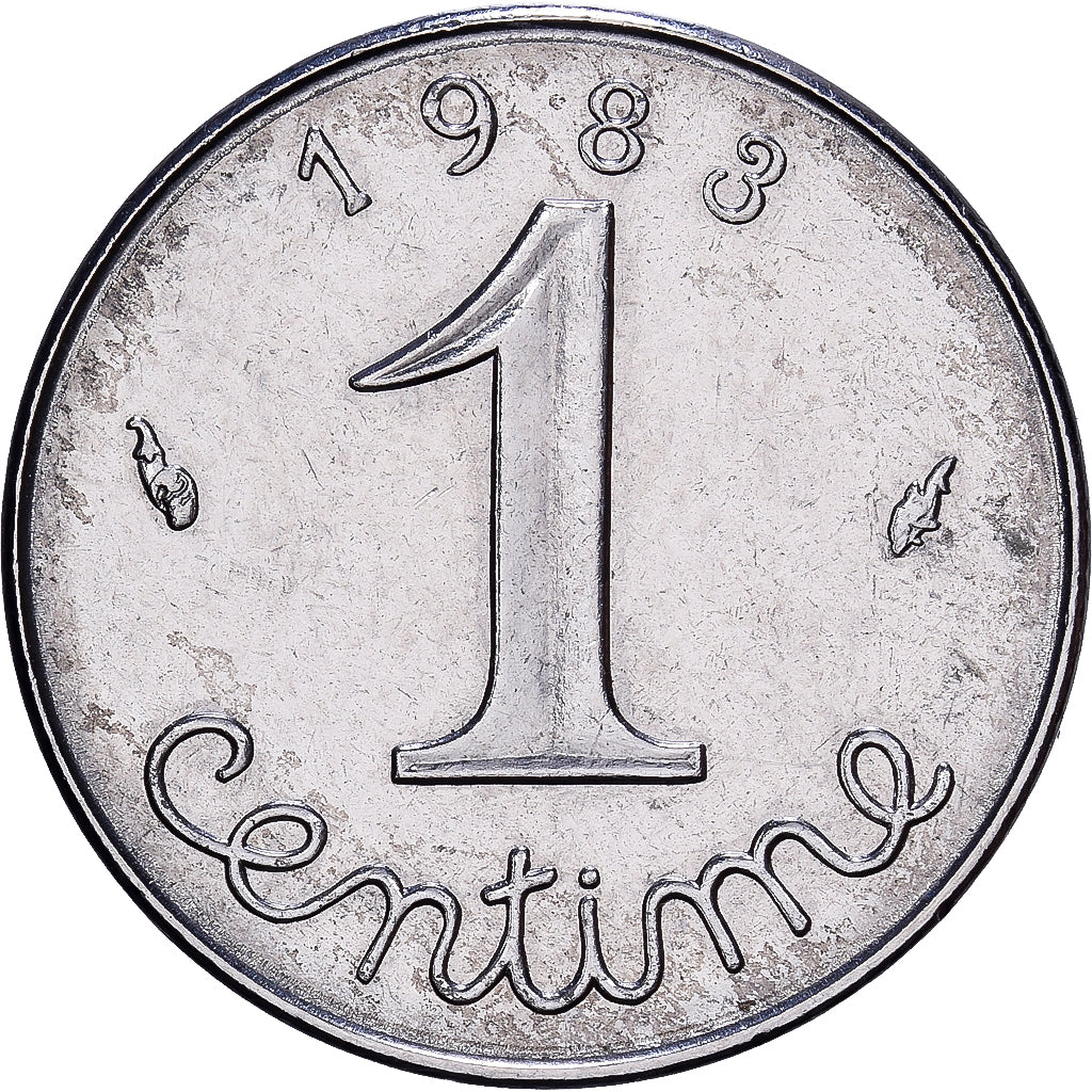 Francja, 1 Centime, Épi, 1983, MDP, Stal nierdzewna, MS(65-70), Gadoury:91