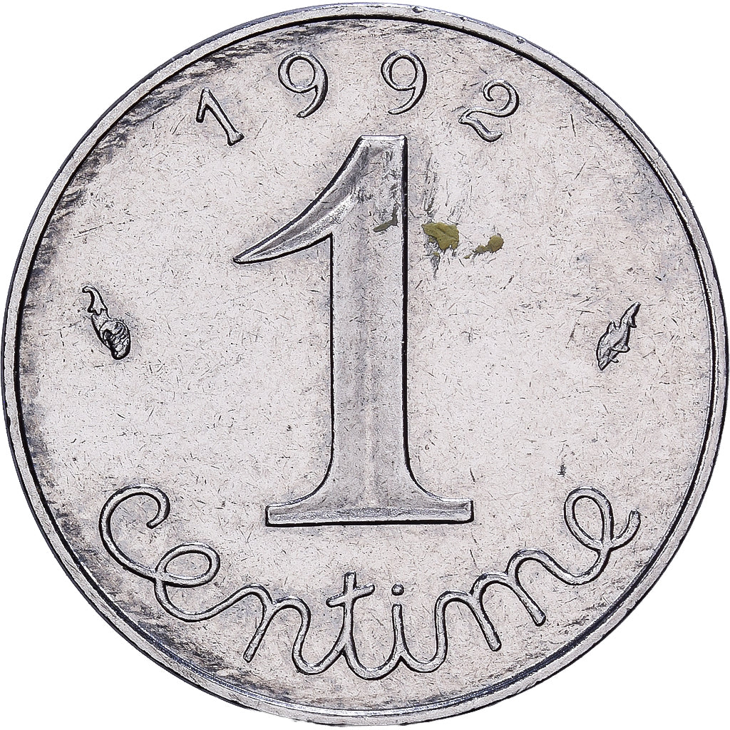 France, 1 Centime, Épi, 1992, MDP, Stainless Steel, MS(65-70), Gadoury:91