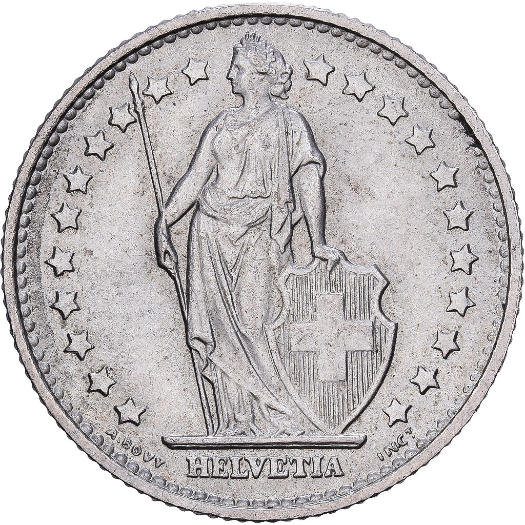 Switzerland, 1 Franc, Helvetia, 1968, Bern, Cupronickel, MS(63), KM:24a