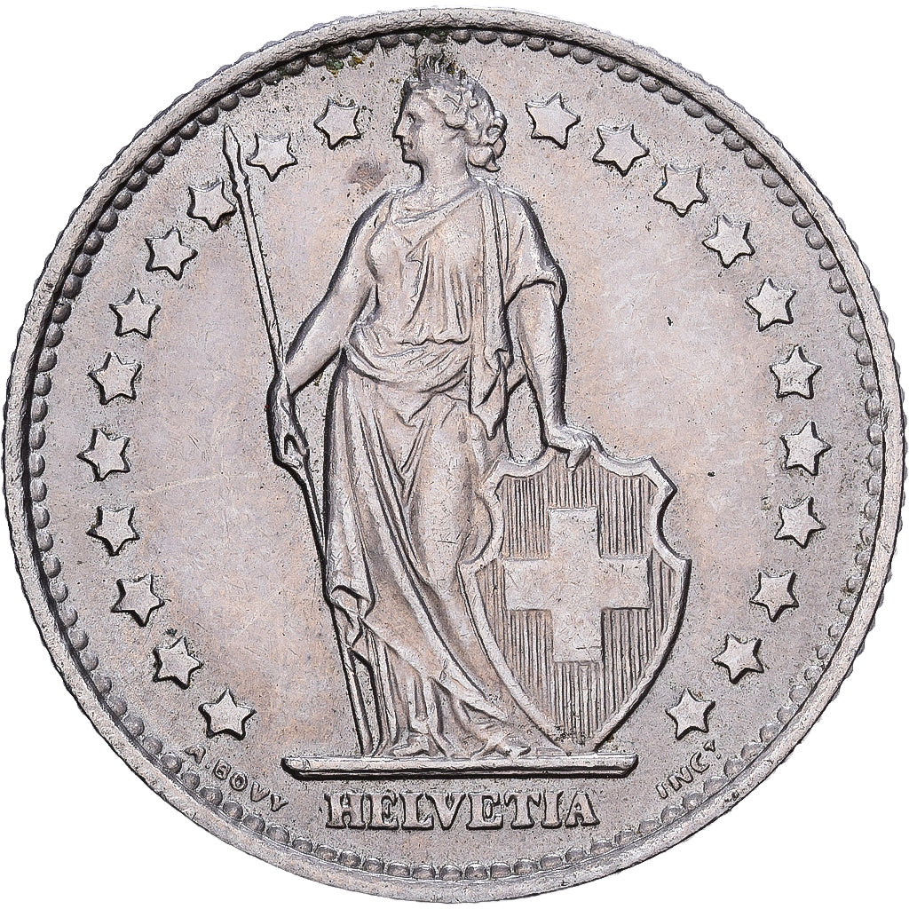 Switzerland, 1 Franc, Helvetia, 1968, Bern, Cupronickel, AU(55-58), KM:24a
