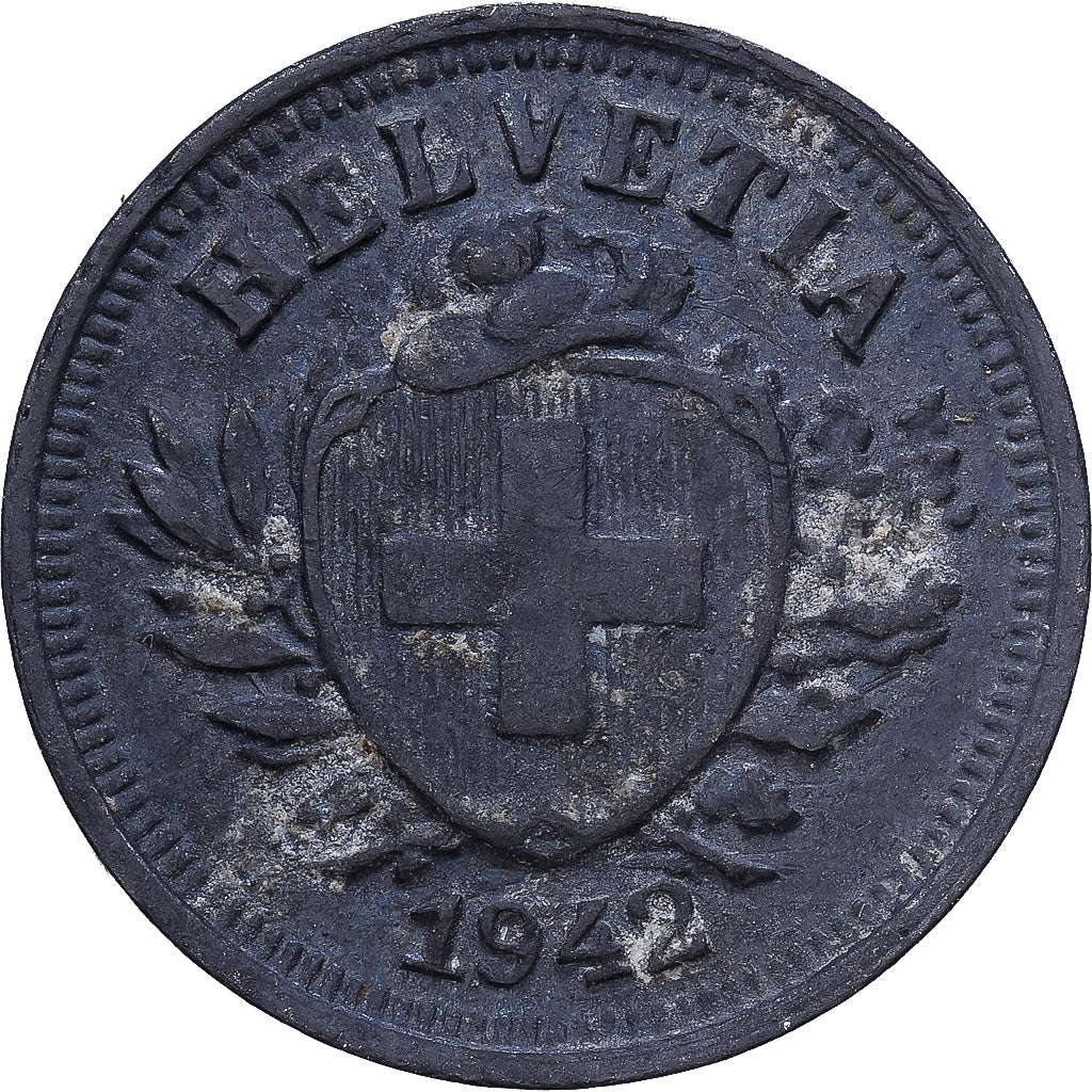 Switzerland, 1 Rappen, Écusson, 1942, Bern, Zinc, AU(55-58), KM:3a