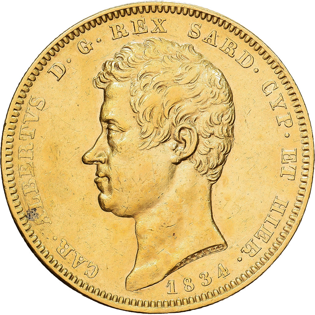 Italien Staaten, Carlo Alberto, 100 Lire, 1834, Torino, Gold, SS+, KM:133