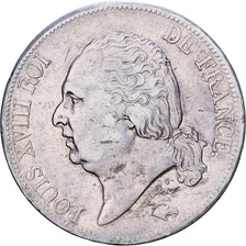 França, Louis XVIII, 5 Francs, 1819, Rouen, Prata, EF(40-45), Gadoury:614