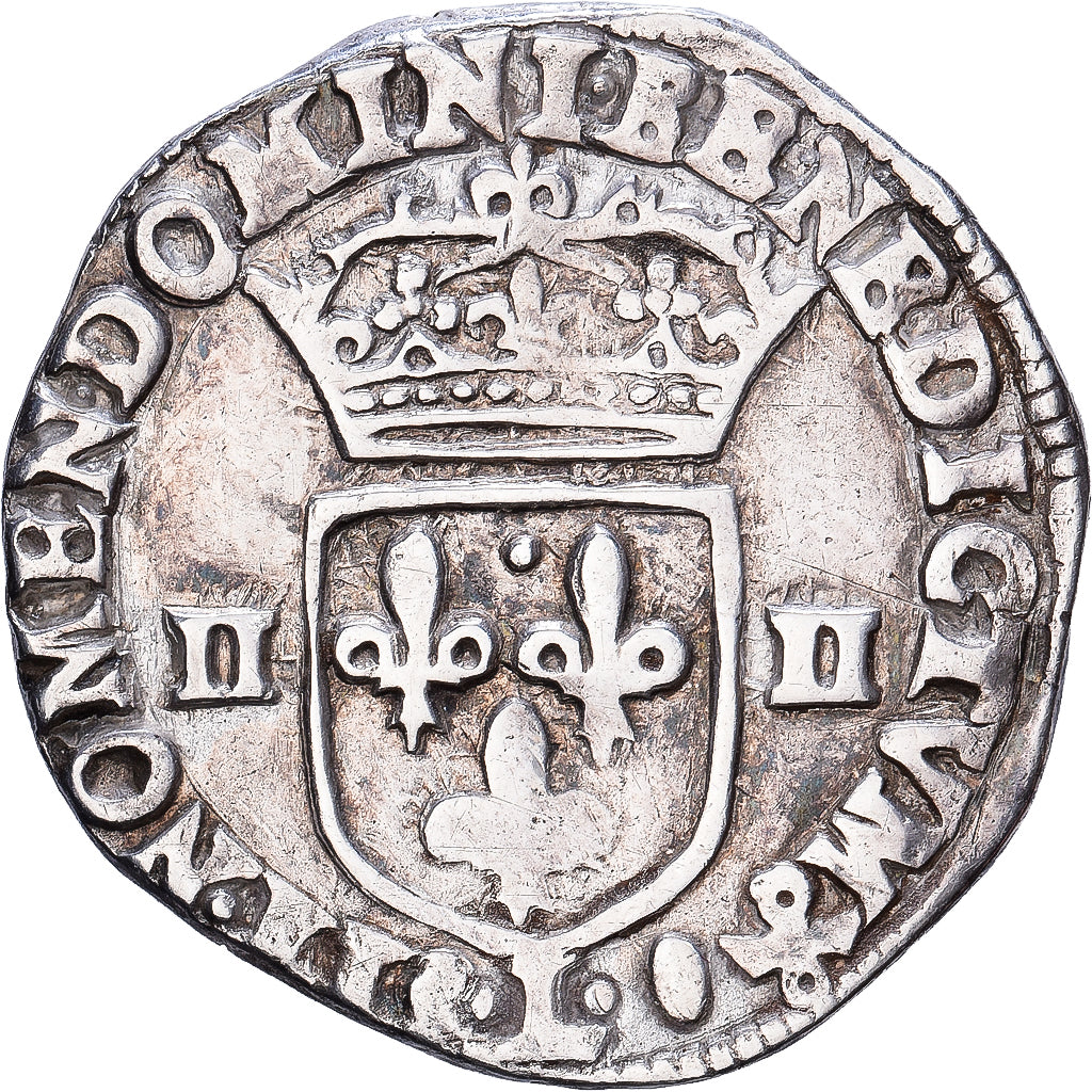France, Henri IV, 1/4 Ecu, Croix feuillue de face, 1608, Bayonne, Silver