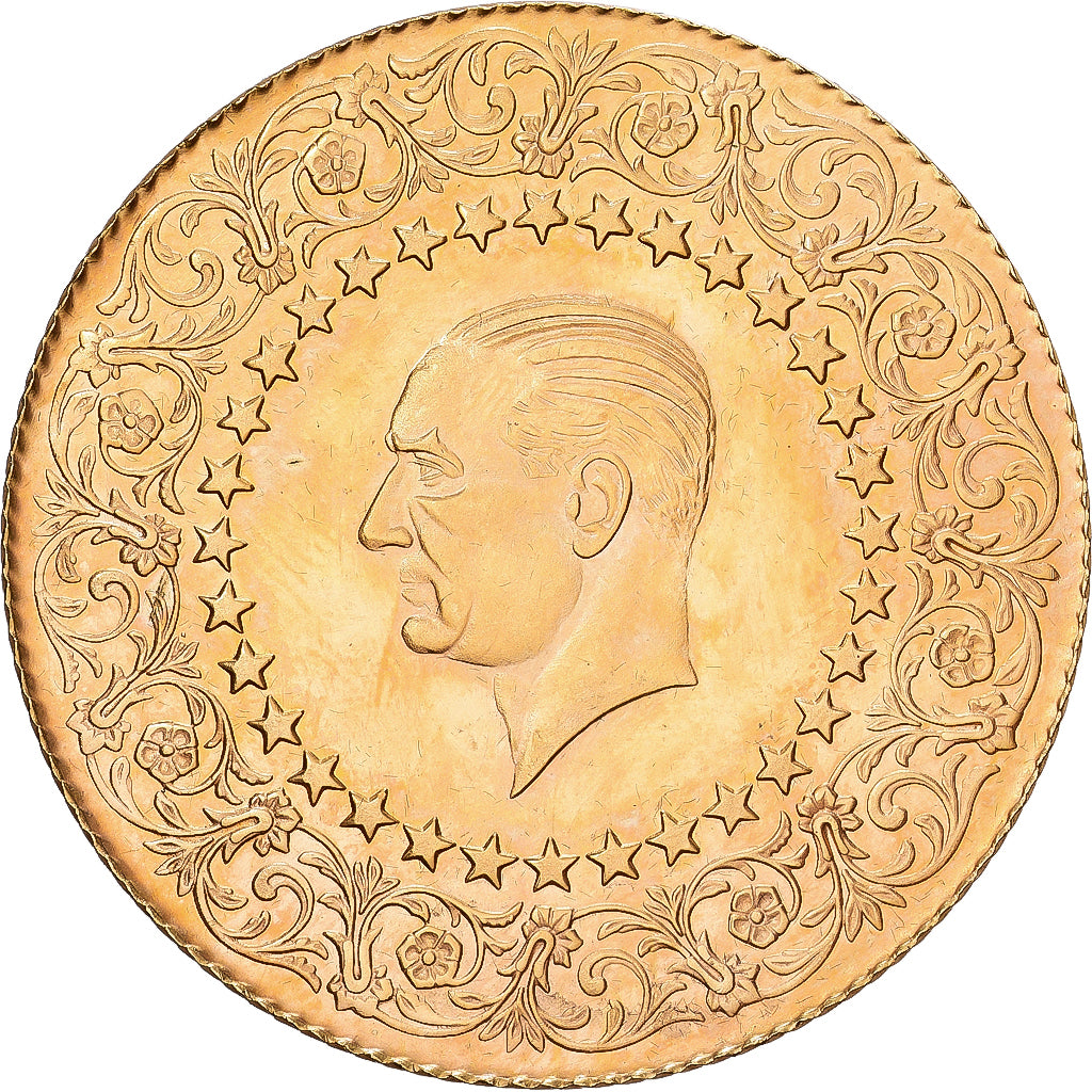 Turquía, Mustafa Kemal Atatürk, 500 Kurush, 1962, Istanbul, Oro, EBC, KM:874