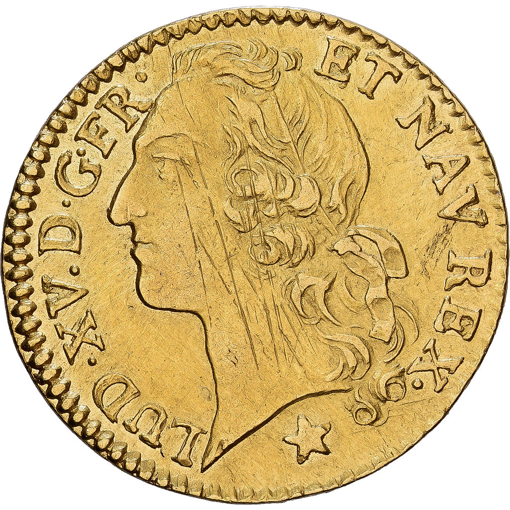 Moeda, França, Louis XV, Louis d'or au bandeau, Louis d'Or, 1751, La Rochelle