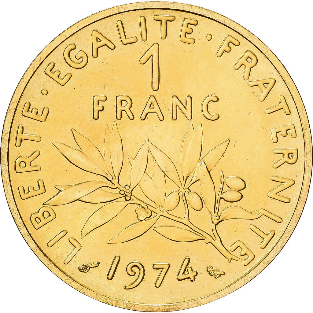 Francia, 1 Franc, 1974, MDP, Piéfort, Oro, FDC, Gadoury:474P, KM:P454