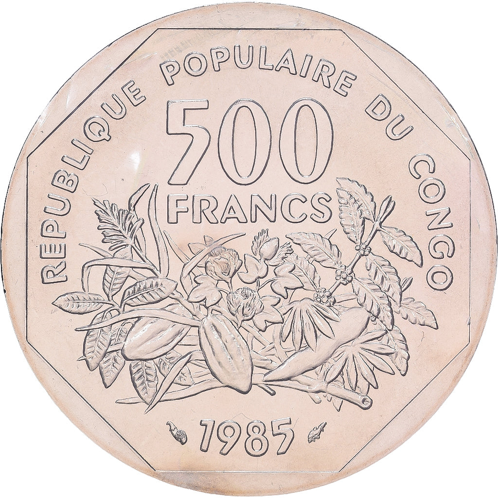 Republiek Congo, 500 Francs, 1985, MDP, ESSAI, Cupro-nikkel, FDC, KM:E5