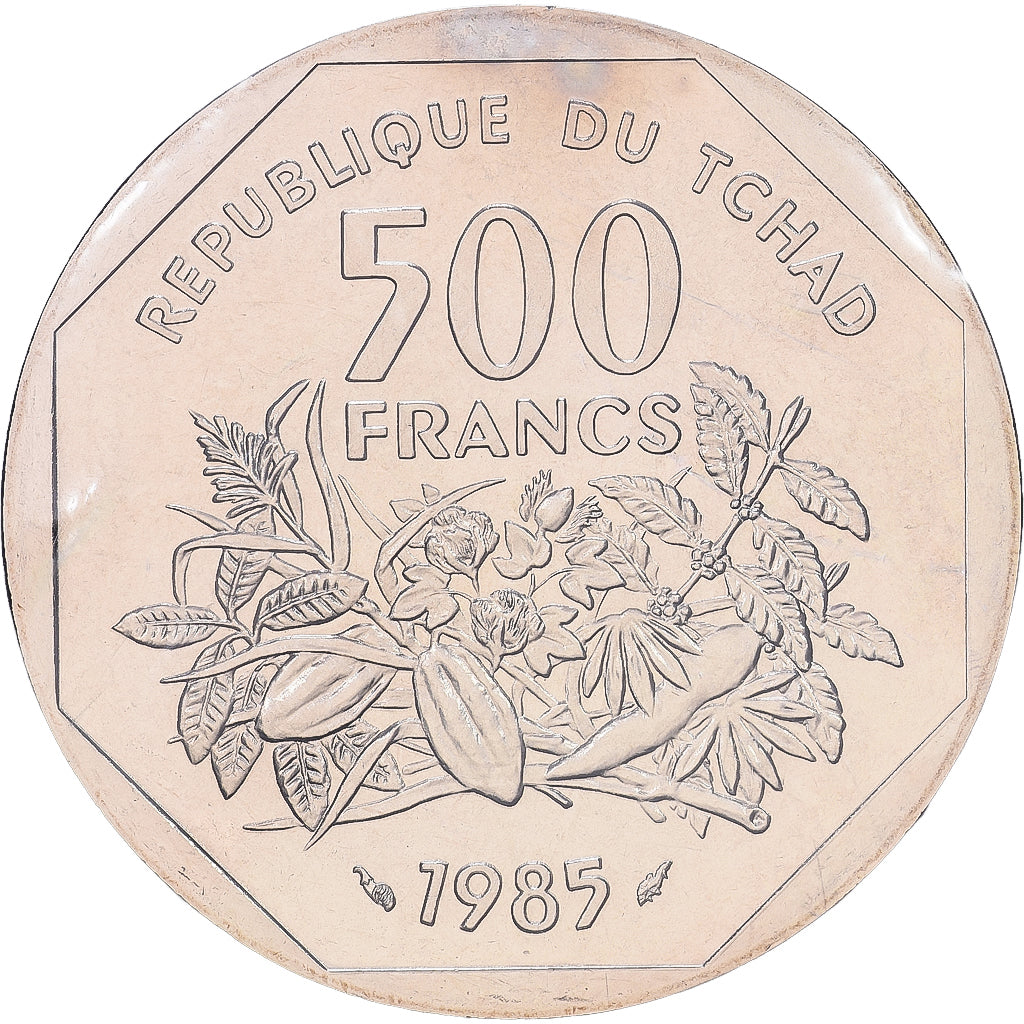 Tsjaad, 500 Francs, 1985, MDP, ESSAI, Cupro-nikkel, FDC, KM:E6
