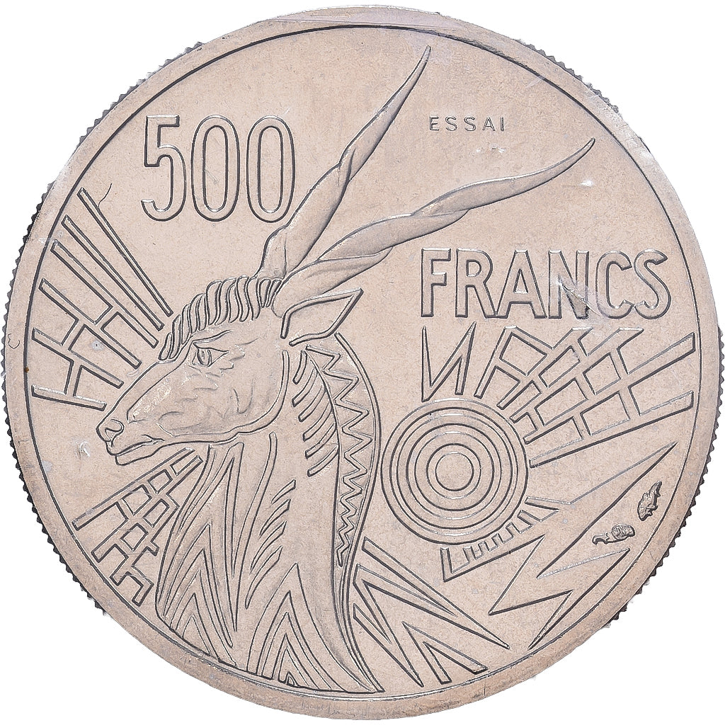 Staten van Centraal Afrika, 500 Francs, 1976, MDP, ESSAI, Cupro-nikkel, FDC