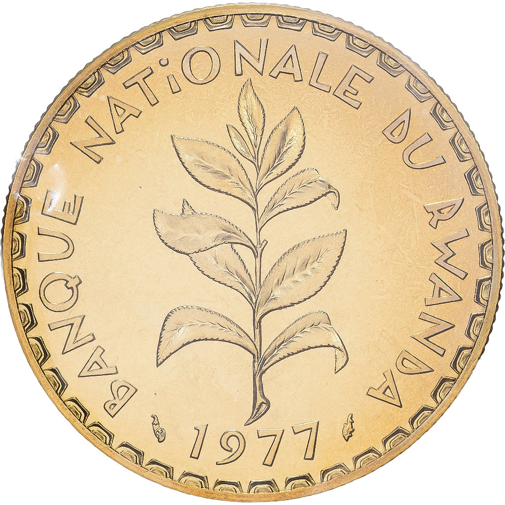 Rwanda, 50 Francs, 1977, MDP, ESSAI, Laiton, FDC, KM:E7