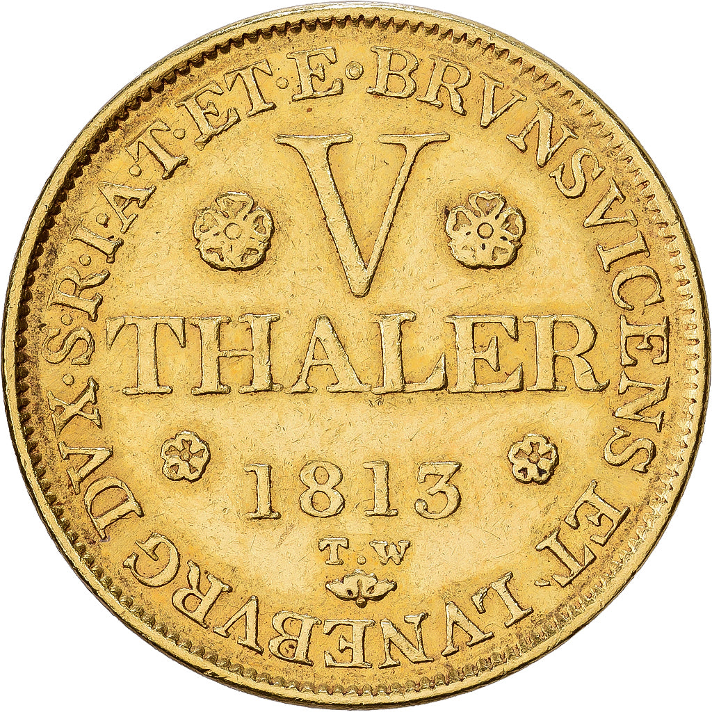 Deutsch Staaten, 5 Thaler, 1813, London, Gold, SS, KM:101