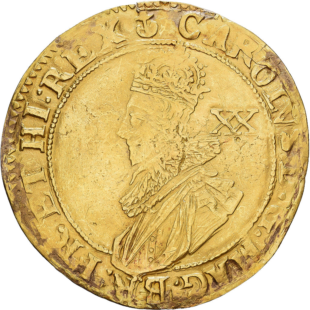 Kingdom of England, Charles I, 20 Shillings, 1628-1629, London, Gold, AU(50-53)
