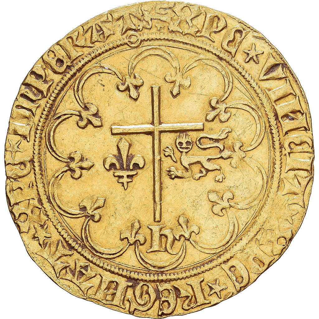 France, Henri VI de Lancastre, Salut d'or, 1423, Rouen, Or, TTB, Duplessy:443A