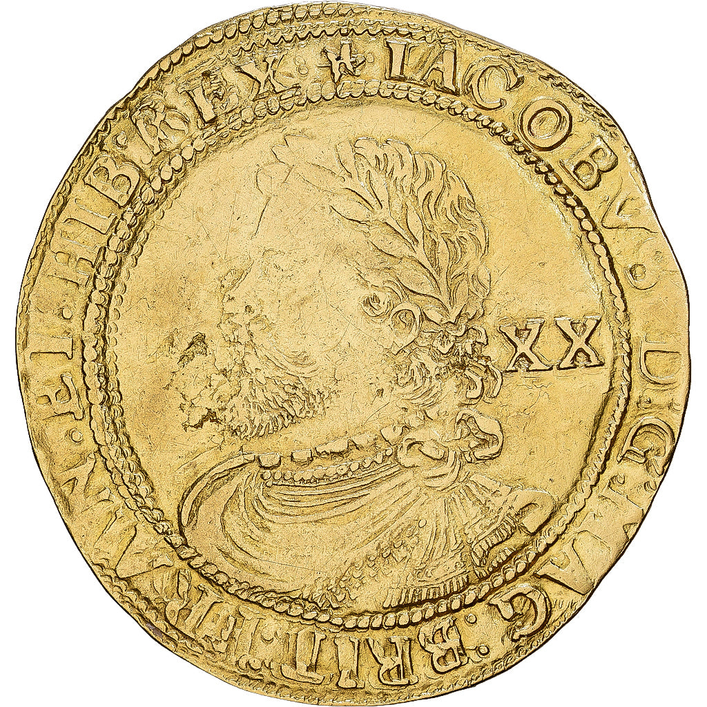 Großbritannien, James I, 20 Shillings, 1624, London, Gold, SS, Spink:2638B