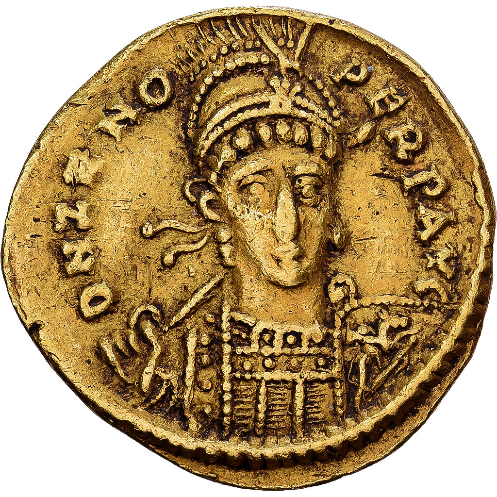 Roman Empire, Zeno, Solidus, 476-491, Constantinople, Gold, AU(50-53), RIC:910