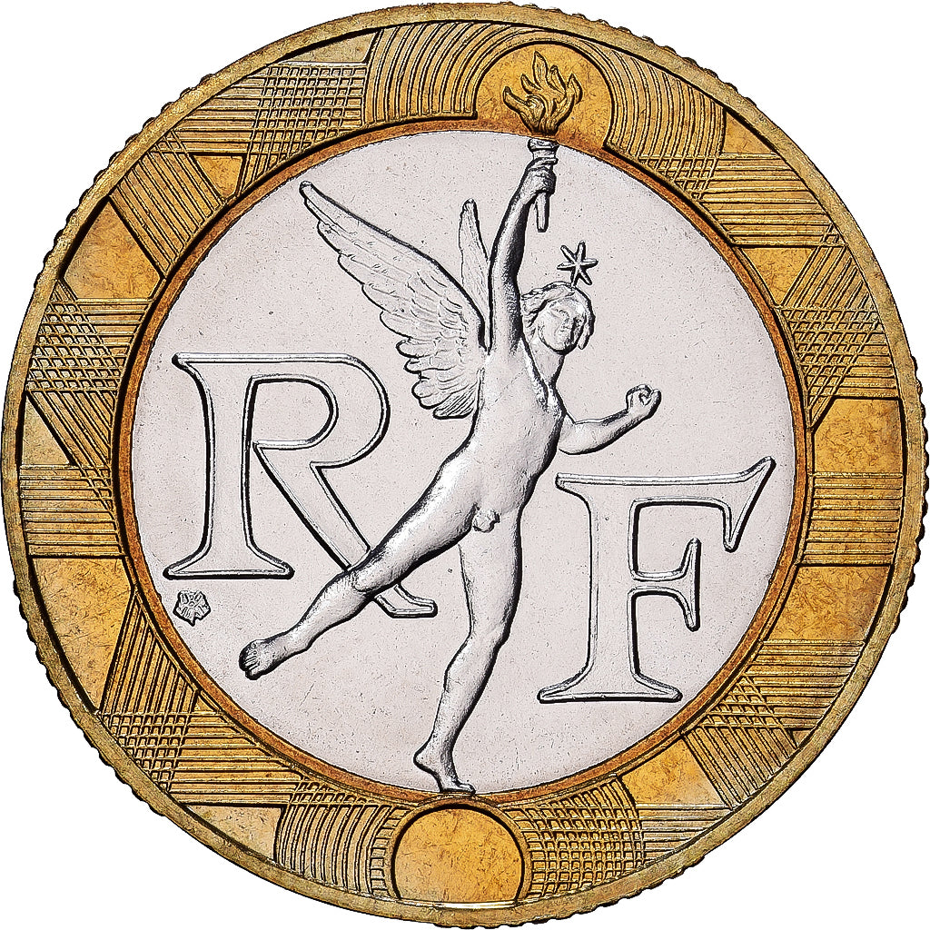 Frankreich, 10 Francs, Génie de la Bastille, 1989, MDP, BU, Bi-Metallic, STGL