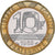 França, 10 Francs, Génie de la Bastille, 1989, MDP, BU, Bimetálico