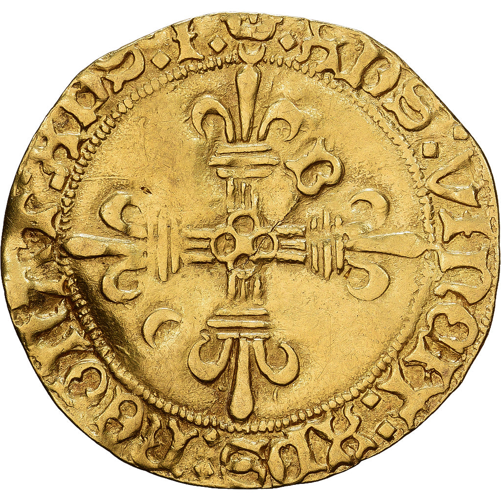 França, Écu d'or au soleil, Charles VIII, Bordeaux, 1ère émission, Dourado