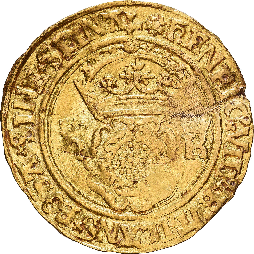 Henry VIII, Crown of the Double Rose, 1526-1544, London, Dourado, EF(40-45)