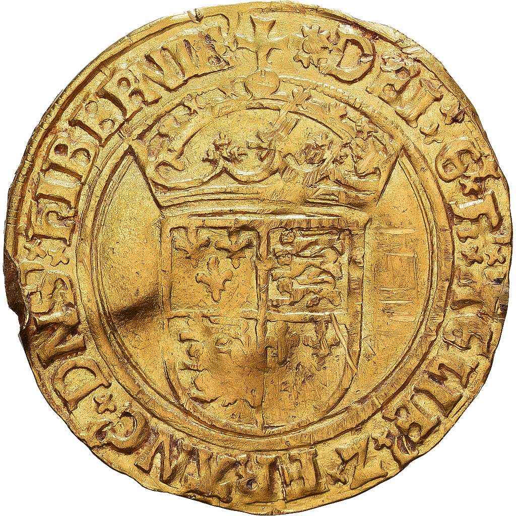 Henry VIII, Crown of the Double Rose, 1526-1544, London, Dourado, EF(40-45)