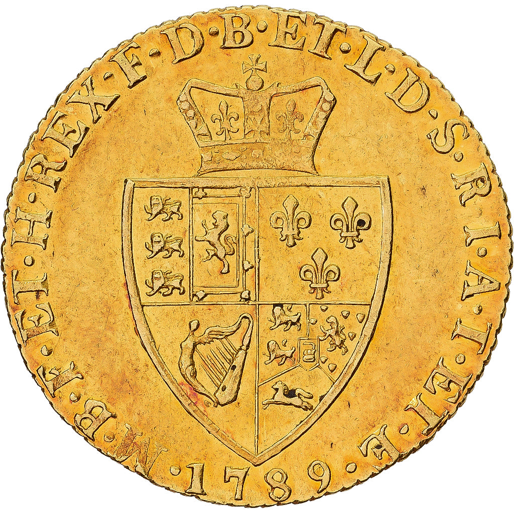 Great Britain, George III, Guinea, 1789, London, Gold, AU(50-53), KM:609