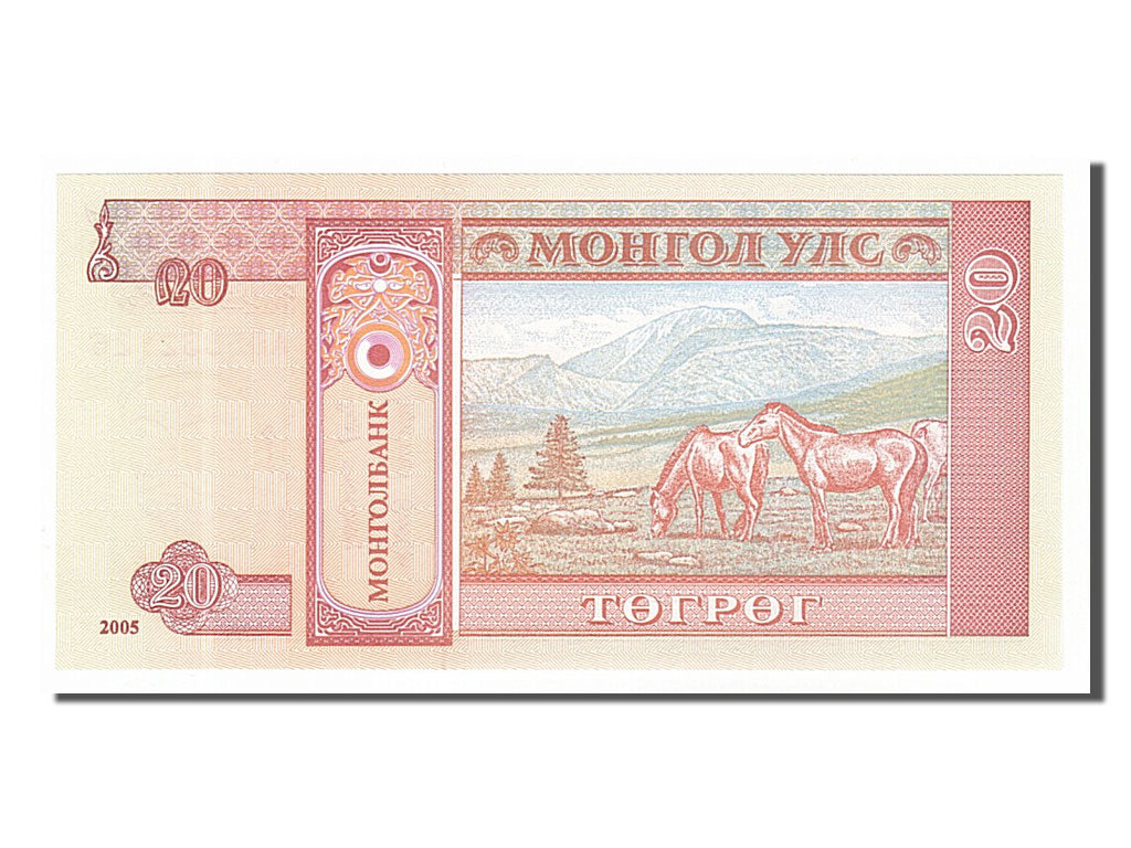 Banknote, Mongolia, 20 Tugrik, 2005, UNC(65-70)