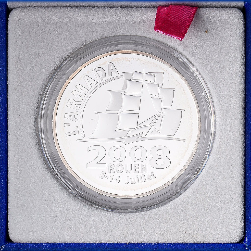 France, 1 1/2 Euro, L'Armada Rouen 5-14 Juillet, Proof, 2008, MDP, Silver
