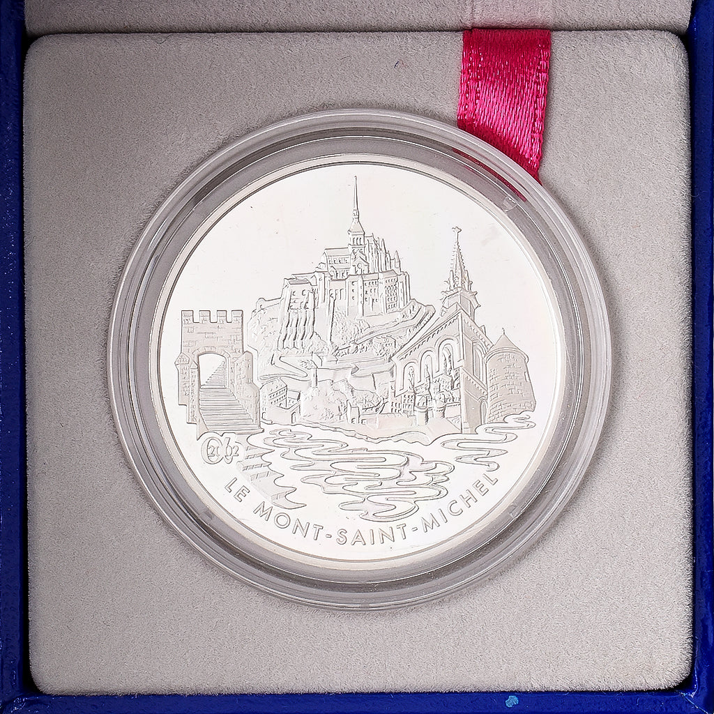 Francia, 1 1/2 Euro, Mont Saint-Michel, FS, 2002, MDP, Argento, FDC, KM:1305