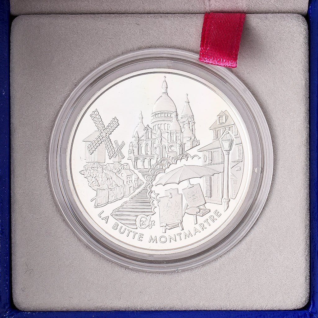 France, 1 1/2 Euro, Montmartre Hill, Proof, 2002, MDP, Silver, MS(65-70)